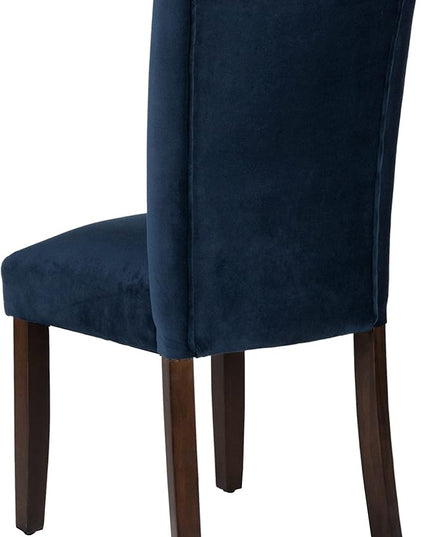 HomePop Parsons Classic Dining Room Tables and Chairs, Pack of 2, Dark Navy - LeafyLoom