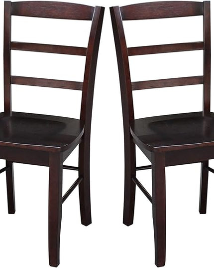 International Concepts Madrid Ladder Back Chair, Java, Rich Mocha - LeafyLoom
