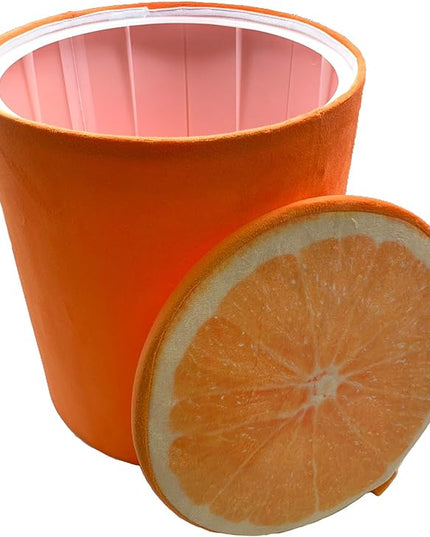Storl Organizer Storage Stool for Toy and Cloth and Kids Stool (Orange, 12Wx13H) - LeafyLoom