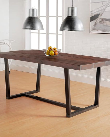 Walker Edison Andre Modern Solid Wood Dining Table, 72 Inch, Mahogany - LeafyLoom