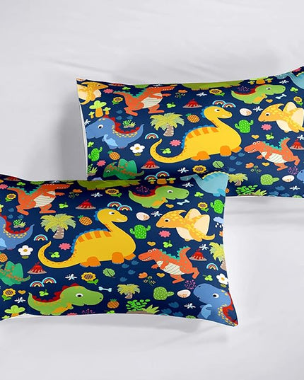 Dinosaur Comforter Set Queen, Dinosaur Bedding Set Queen for Boys Teens Room Dinosaur Blue Queen Size Comforter Sets Boys Queen Comforter Set Bedroom Decor, Queen (1 Comforter 2 Pillowcases) - LeafyLoom