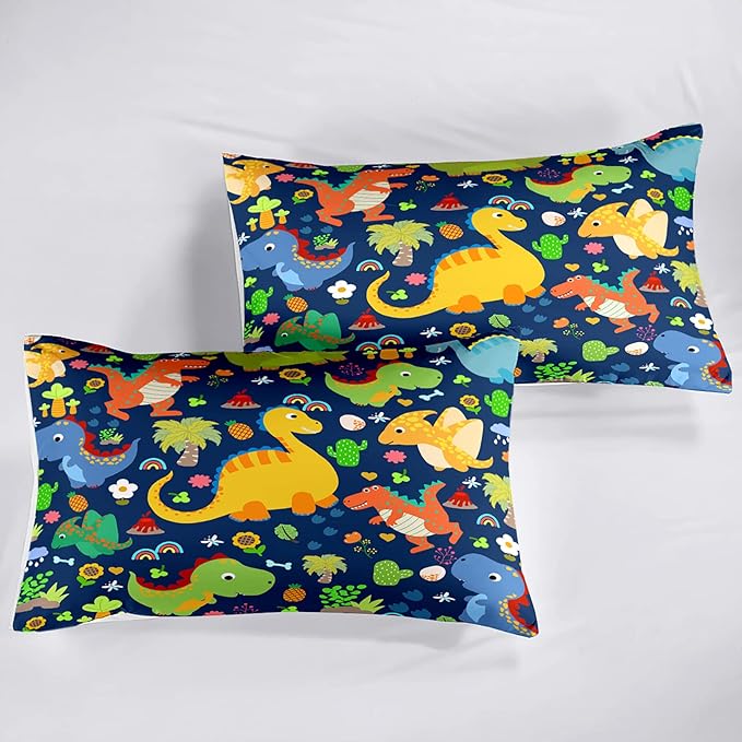 Dinosaur Comforter Set Queen, Dinosaur Bedding Set Queen for Boys Teens Room Dinosaur Blue Queen Size Comforter Sets Boys Queen Comforter Set Bedroom Decor, Queen (1 Comforter 2 Pillowcases) - LeafyLoom