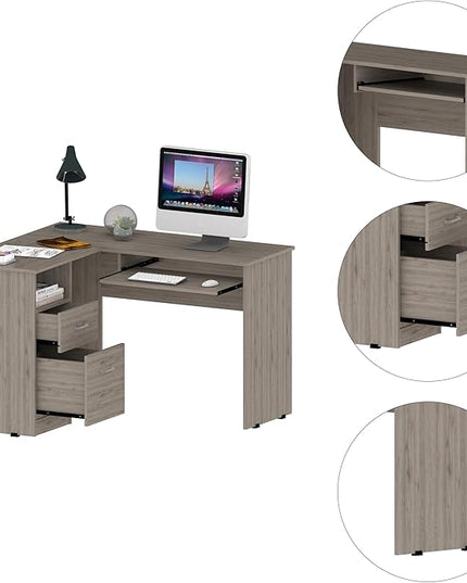 NicBex Kimberly-DW-00013-LWJ Home Office Desks, 47.2"x41.3"x30.4", Light Gray-1 - LeafyLoom