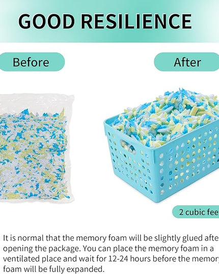 5lbs Shredded Memory Foam Filling for Bean Bag Filler, Premium Soft Filling,without Added Gel Particles,Very Suitable for Filling Bean Bags and Pillows - LeafyLoom