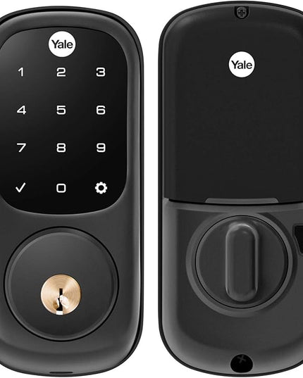 Yale Assure Lock, Black Suede Smart Lock with Wi-Fi Connected Digital Touchscreen Keypad for Front or Back Door with Back Up Key, YRD226-CBA-BSP Yale