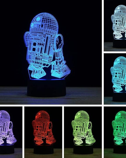 3D Illusion LED Night Light,16 Colors Gradual Changing Touch Switch USB Table Lamp for Holiday Gifts or Home Decorations（3Pattern） - LeafyLoom