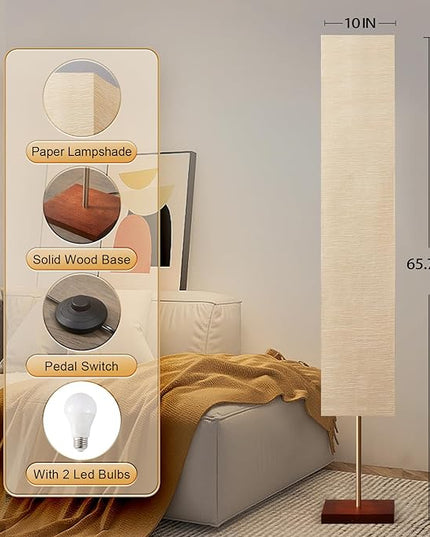 65“ Floor Lamp for Living Room, RGB Color Changing-2700K-6000K Led Floor Lamp Standing Lamp Corner Floor Lamp with Remote Control Modern Floor Lamp for Bedroom, Office Beige(Bulbs Included) - LeafyLoom