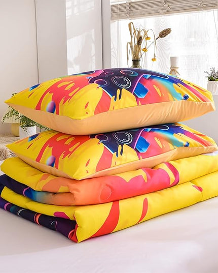 Aimuan Gamer Gaming Bedding Sets 3D Gamepad Comforter Sets for Boys Games Console Action Buttons Novelty Colorful Game Controller Modern Room Decor Home Quilt Set (Queen, Yellow) - LeafyLoom