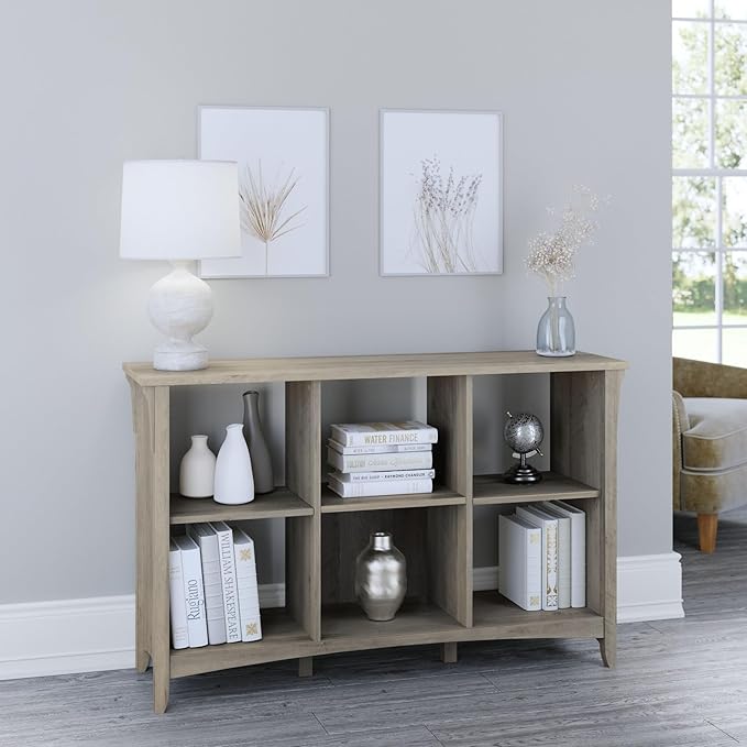 Bush Furniture Salinas 6 Cube Organizer in Driftwood Gray - LeafyLoom