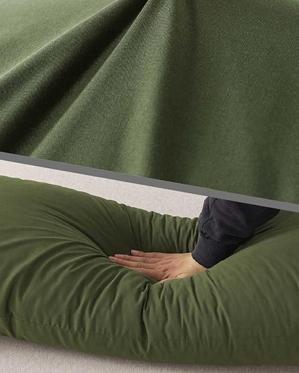 WhatsBedding Memory Foam Body Pillow with Breathable Zippered Cotton Cover, Full Body Pillow for Adults, Long Pillow for Sleeping, Firm Body Pillow Fluffy Supportive, Forest Green - LeafyLoom