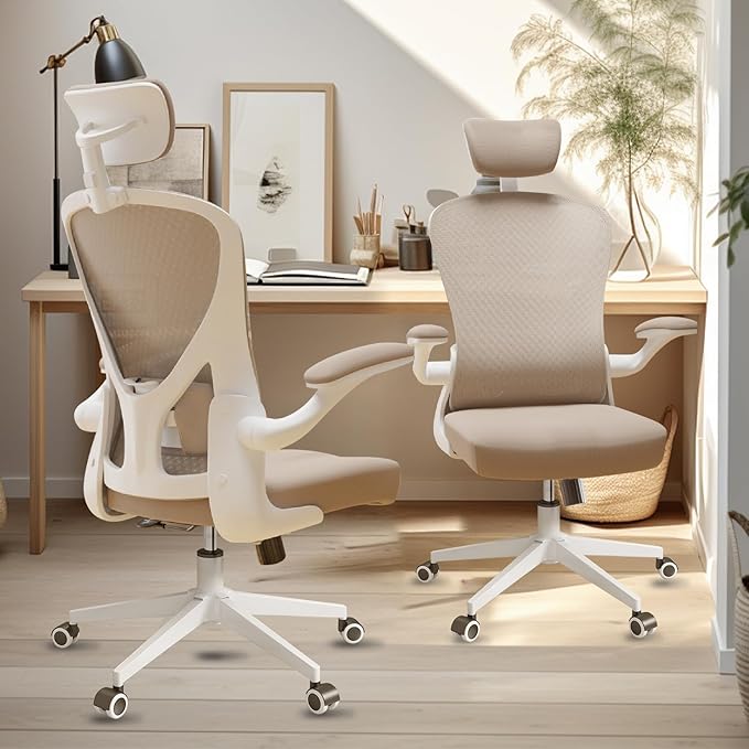 Home Desk Chair Ergonomic Chair with Headrest Study Chair Computer Chair Desk Chair Adjustable Headrest Lumbar Support Office Chair Heavy Duty Office Chair - LeafyLoom