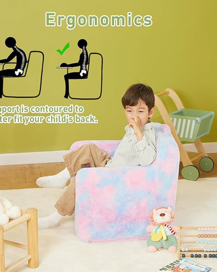 Toddler First Chair, Baby Chairs Comfy Toddler for Boys and Girls for Ages 18 Months and Up, Fits Any Decor (Dark Tie-Dye) - LeafyLoom