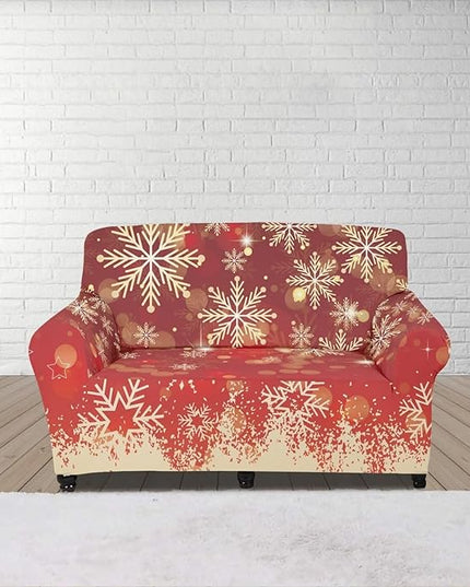 FKELYI Christmas Snow Sofa Slipcover Stretch Sofa Couch Cover for Living Room Non-Slip Furniture Protector Washable Sofa Slipcovers M FKELYI