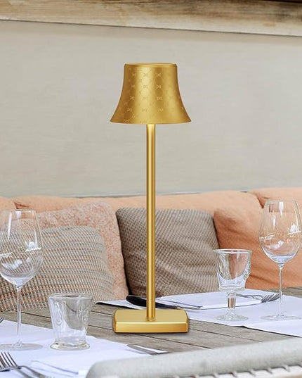 SAKRINGT 2 Pack LED Cordless Table Lamps Rechargeable,5000mAh Battery Operated Table Light,3 Color Stepless Dimming,Portable Small Desk Lamp in Aluminum for Party Patio Restaurant Outdoor - LeafyLoom