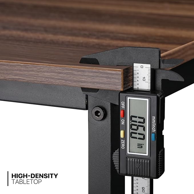 MoNiBloom 55 Inches Large Computer Desk with Storage Bag, Study Work Writing Table w/Metal Frame for Home Office, Walnut Color - LeafyLoom