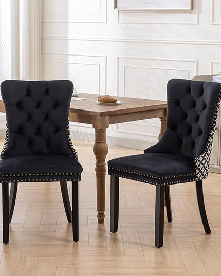 NicBex Haerin-SD-00089-LWJ Dining Chairs, 25.5"x19.7"x37.4", Black - LeafyLoom