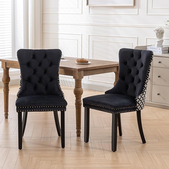 NicBex Haerin-SD-00089-LWJ Dining Chairs, 25.5"x19.7"x37.4", Black - LeafyLoom