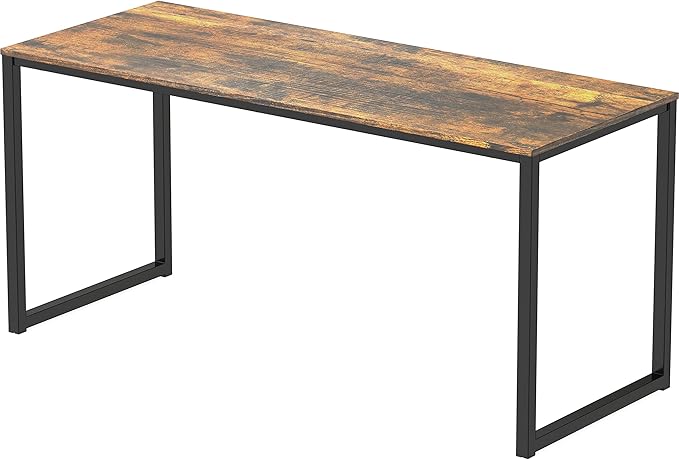 SHW Home Office 48-Inch Computer Desk, 24" Deep, Rustic Brown - LeafyLoom