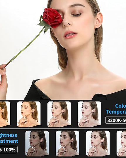 cenoz Lash Light for Eyelash Extensions, 36" Esthetician Light, Half Moon Light, Dual Arm LED Tattoo Light, Adjustable Floor LED Lamps for Makeup, Photography, Selfie, Video Recording(White) - LeafyLoom