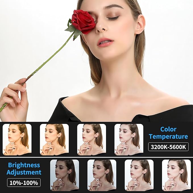 cenoz Lash Light for Eyelash Extensions, 36" Esthetician Light, Half Moon Light, Dual Arm LED Tattoo Light, Adjustable Floor LED Lamps for Makeup, Photography, Selfie, Video Recording(White) - LeafyLoom