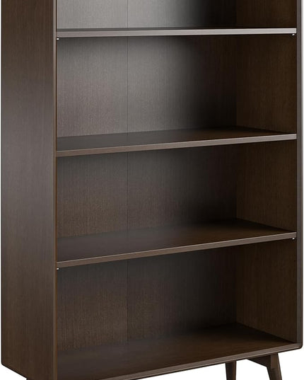 Novogratz Brittany 4 Shelf Bookcase, Walnut - LeafyLoom