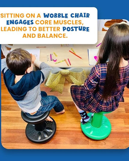 Studico ActiveChairs Kids Wobble Stool, Flexible Classroom Seating improves Focus, Posture & helps ADHD/ADD. Get The Wiggles out Active Fidget Chairs, Preschool | Elementary 14" Chair, Ages 3-7, Gray - LeafyLoom