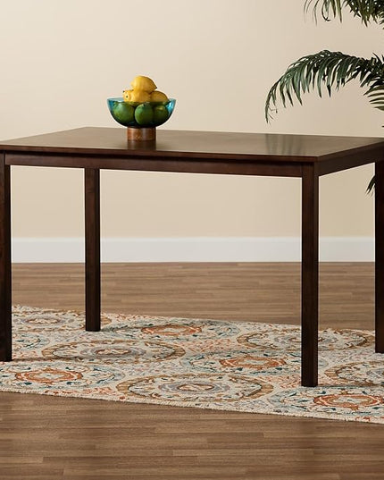 Baxton Studio Andrew Dining Table, 47.75" W x 30" D X 29.5" H, Dark Brown - LeafyLoom