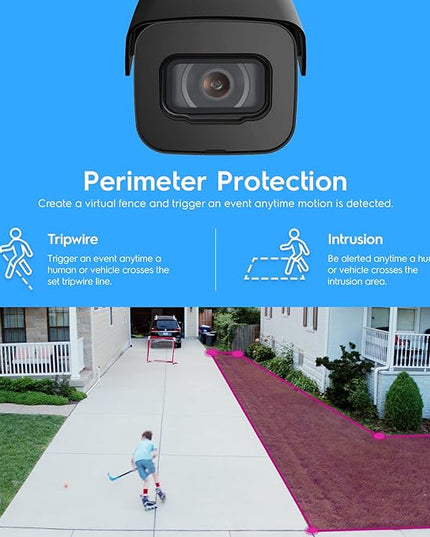 Amcrest UltraHD 4K (8MP) Outdoor Bullet Security IP POE Camera, 98ft NightVision, 2.8mm Lens, IP67 Weatherproof, 256GB MicroSD Recording, Black (IP8M-2496EB-V2) Amcrest