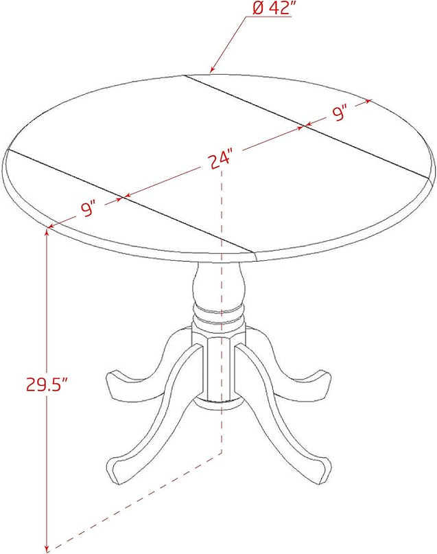 East West Furniture Dublin 3 Piece Set Contains a Round Dining Room Table with Dropleaf and 2 Dark Gotham Grey Linen Fabric Upholstered Chairs, 42x42 Inch, Wirebrushed Black - LeafyLoom