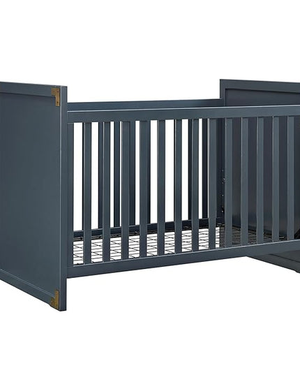 Baby Relax Miles 2-in-1 Convertible Crib, Graphite Blue - LeafyLoom