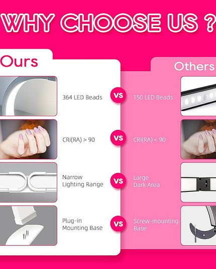 Half Moon Light for Nail Desk, Foldable 29" Nail Light for Desk, 180° Ultra-bright Nail Tech Desk Lamp, Portable Half Moon Lamp with Phone Holder & Organizer Bag - Sliver Diamond - LeafyLoom