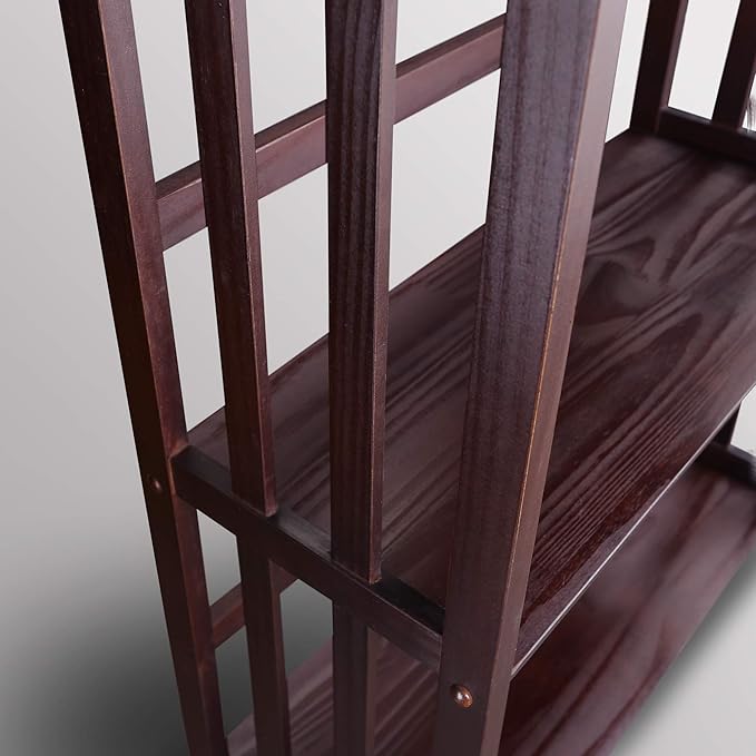 Casual Home Mission Style 3-Shelf Bookcase, Espresso - LeafyLoom