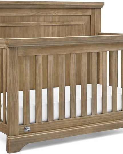 Delta Children Simmons Kids Paloma 4-in-1 Convertible Crib, Greenguard Gold Certified, Aged Oak - LeafyLoom