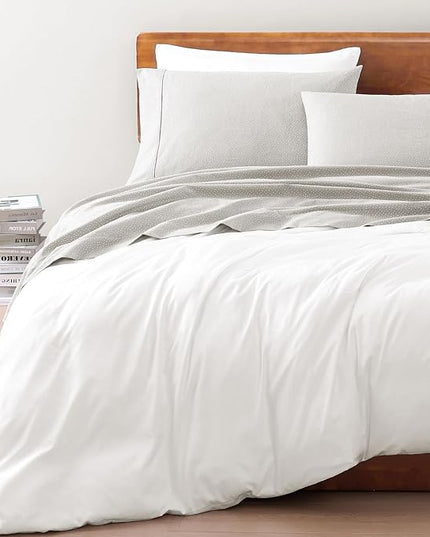 LANE LINEN Twin Size Bed Sheets, 100% Organic Cotton Twin Sheet Set, 3Pc Sheets for Twin Bed, Cooling Twin Bed Sheets Boys, Hotel Style Sheets & Pillowcases Set, Deep Pocket Sheets - Snowdrop - LeafyLoom
