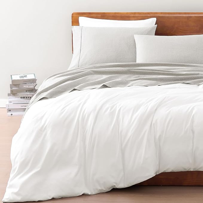 LANE LINEN Twin Size Bed Sheets, 100% Organic Cotton Twin Sheet Set, 3Pc Sheets for Twin Bed, Cooling Twin Bed Sheets Boys, Hotel Style Sheets & Pillowcases Set, Deep Pocket Sheets - Snowdrop - LeafyLoom