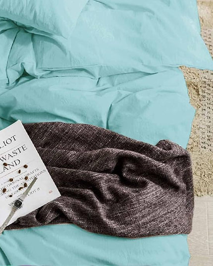 ETDIFFE Turquoise King Size Comforter, 3 Piece Aesthetic Modern Teal Bedding Set - Soft & Lightweight All Season Microfiber Down Alternative Bed Comforter with 2 Pillow Shams for Women Men - LeafyLoom