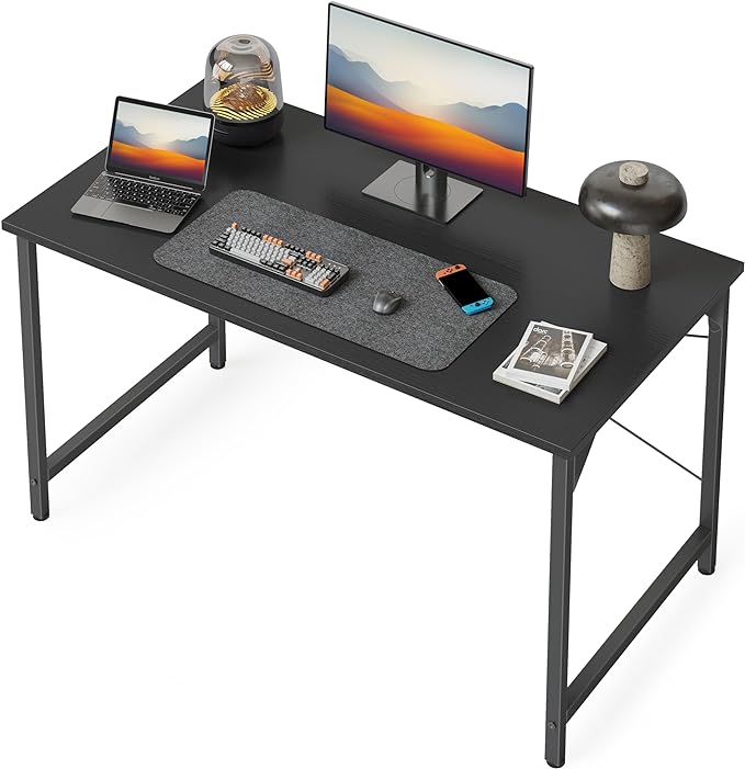 BANTI Computer Desk, 40 inch Home Office Desk, Modern Simple Style PC Table for Home, Office, Study, Writing, Black - LeafyLoom