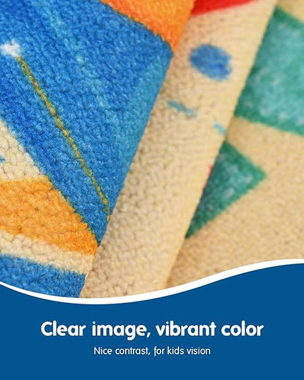 Booooom Jackson Vibrant Classroom Rug Alphabet Rug for Kids Learning and Play,ABC Rug for Kids Room Playroom Nursery,Reading Rug,Baby Toddlers Non Slip Kids Rug,Rainbow Rug,Colorful ABC Carpet Rug - LeafyLoom