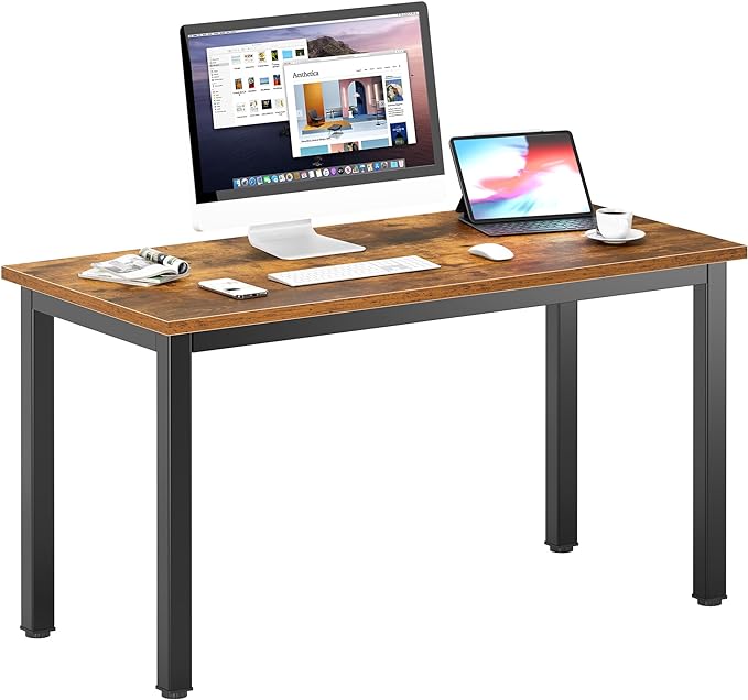 DlandHome 47inches Computer Desk Home Office Table Writing Desk Study Table Gaming Desk Worstation, Retro - LeafyLoom