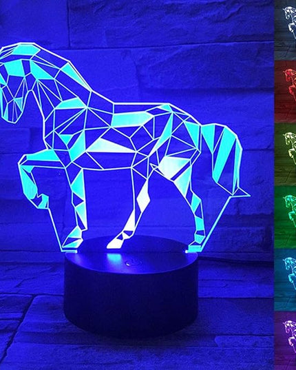 3D Horse Lamp, Optical Illusion Night Light for Room Decor & Nursery, Cool Birthday Gifts & 7 Color Changing Toys for Kids, Girls, Boys & Horse Lovers - LeafyLoom
