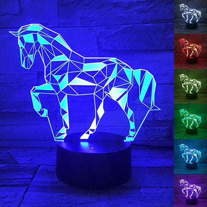 3D Horse Lamp, Optical Illusion Night Light for Room Decor & Nursery, Cool Birthday Gifts & 7 Color Changing Toys for Kids, Girls, Boys & Horse Lovers - LeafyLoom