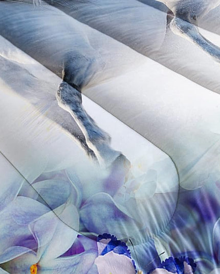 Kid Galloping Horse Comforter Set Floral Butterfly Horse Bedding Set for Boys Girls Adult, 1 Comforter + 2 Pillowcases - LeafyLoom