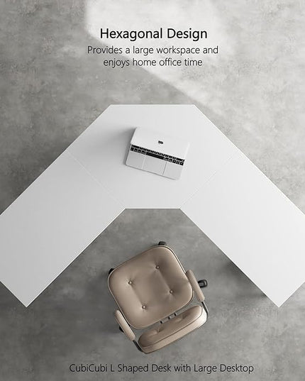 CubiCubi L Shaped Desk, 59.1 inch Computer Corner Desk with 2 Storage Shelves, Home Office Desk for Writing Gaming Study, White - LeafyLoom