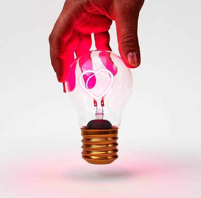 Suck UK Heart Shaped LED Light Bulb, Pink, 1 Count - LeafyLoom