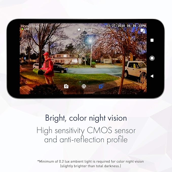 Panasonic HomeHawk Window Home Monitoring Camera for Outdoor Monitoring, Mounts to Inside Window, Color Night Vision, Wide Angle, 24/7 Full HD Recording, Person Detection, Alexa Compatible KX-HNC500 Panasonic