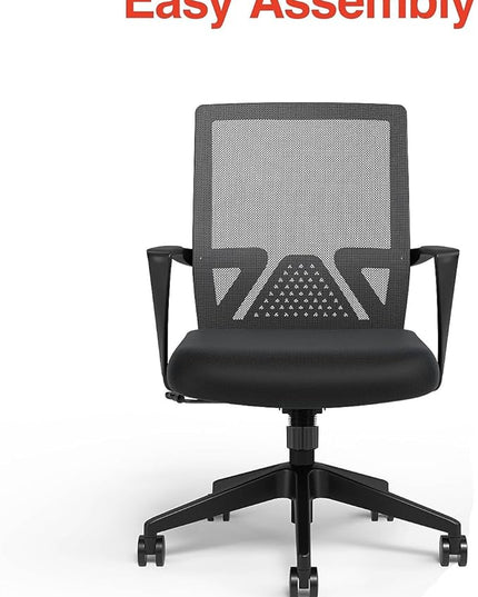 STAPLES Cartwright Office Computer Desk Chair, Ergonomic, Adjustable Tilt lock, Mesh Rolling Swivel Task Chair with Wheels, Lumbar Support, Black (ST62400) - LeafyLoom