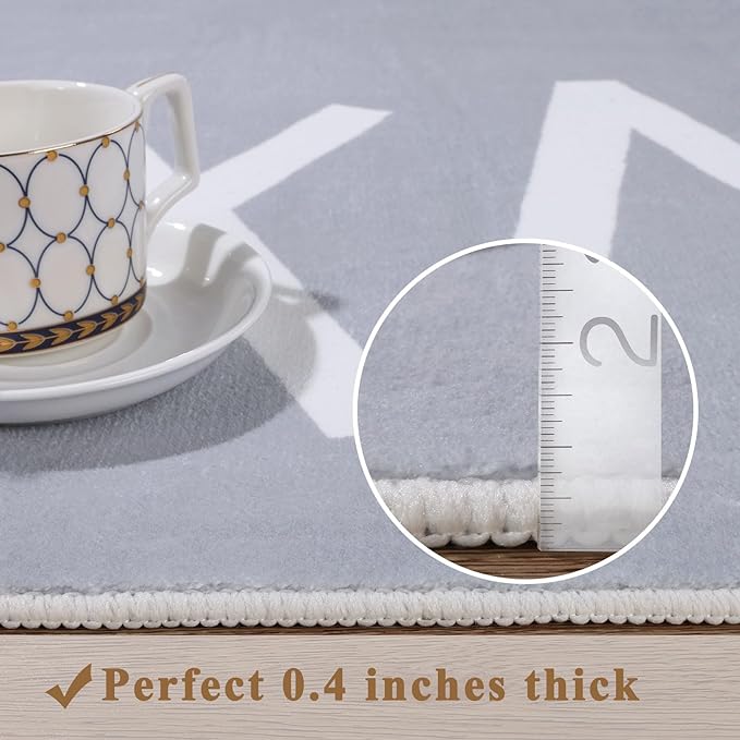 Topotdor Kids Play Rug Alphabet Nursery Area Rug Extra Large Soft Crawling Play Mat for Children Toddlers Bedroom (47x70 inch,Grey) - LeafyLoom