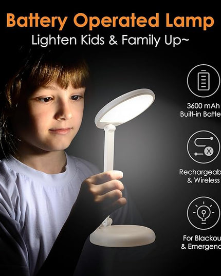Battery Operated Lamp Rechargeable Lamp Foldable & Portable Light, 8 Brightness Dimmable Cordless Lamp Rechargeable Light Wireless Lamp Mini Lamp, Battery Lamp Battery Lights Nail Light for Desk, LED - LeafyLoom