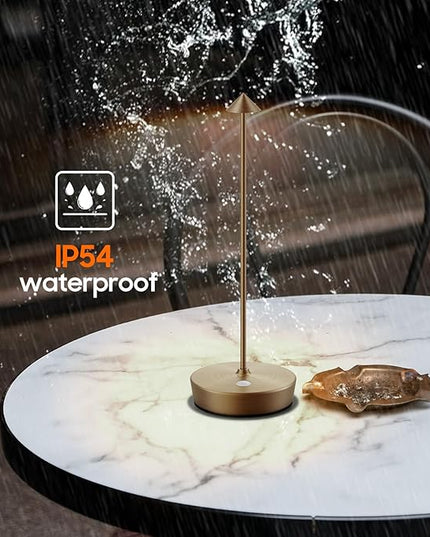 Cordless Rechargeable Table Lamp-Protable 6000mAh Battery Operated-Outdoor Waterproof Table Light-LED Touch Dimmable Desk Lamps-Patio Dining Restaurant Home Living Room Bronze - LeafyLoom