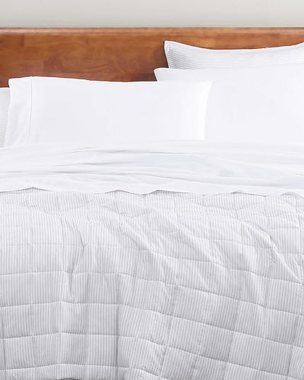 LANE LINEN 100% Organic Cotton Twin Sheets Set, 3Pc Twin Bed Sheets, Breathable Cotton Sheets Twin size Bed Set, Dorm Room Essentials with 15" Twin Deep Pocket Fitted Sheet - White Sheets - LeafyLoom